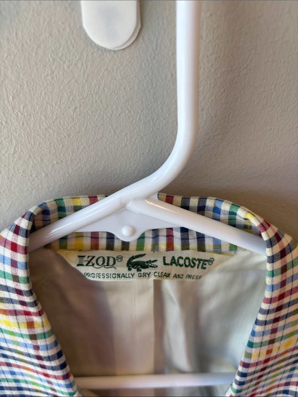 Izod Lacoste Vintage Multicolor Check Sport Coat - Blue, Yellow, Red, Green - Picture 2 of 8
